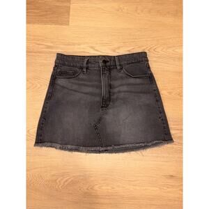 Good American Black wash denim mini skirt womens size 4/27